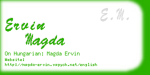 ervin magda business card